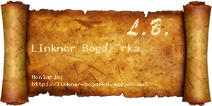 Linkner Bogárka névjegykártya